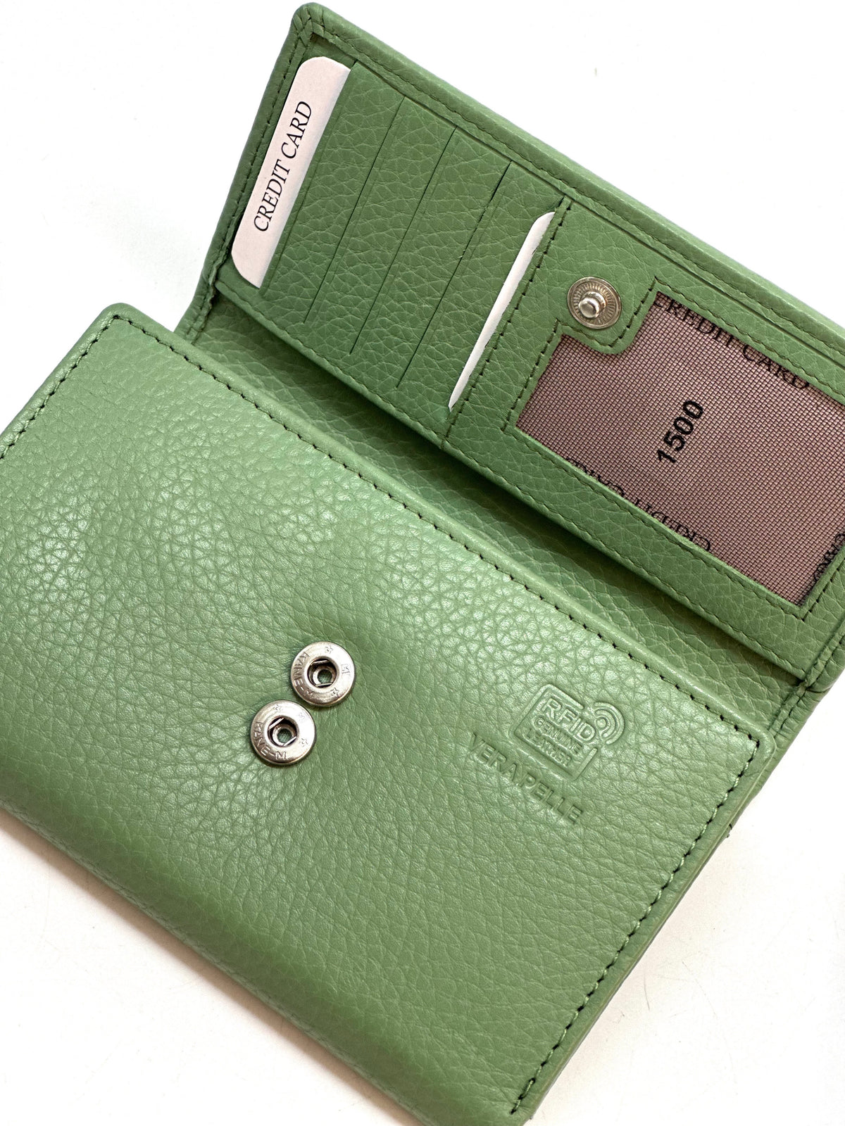"Window" Portafoglio in pelle grande donna RFID - immagine 3