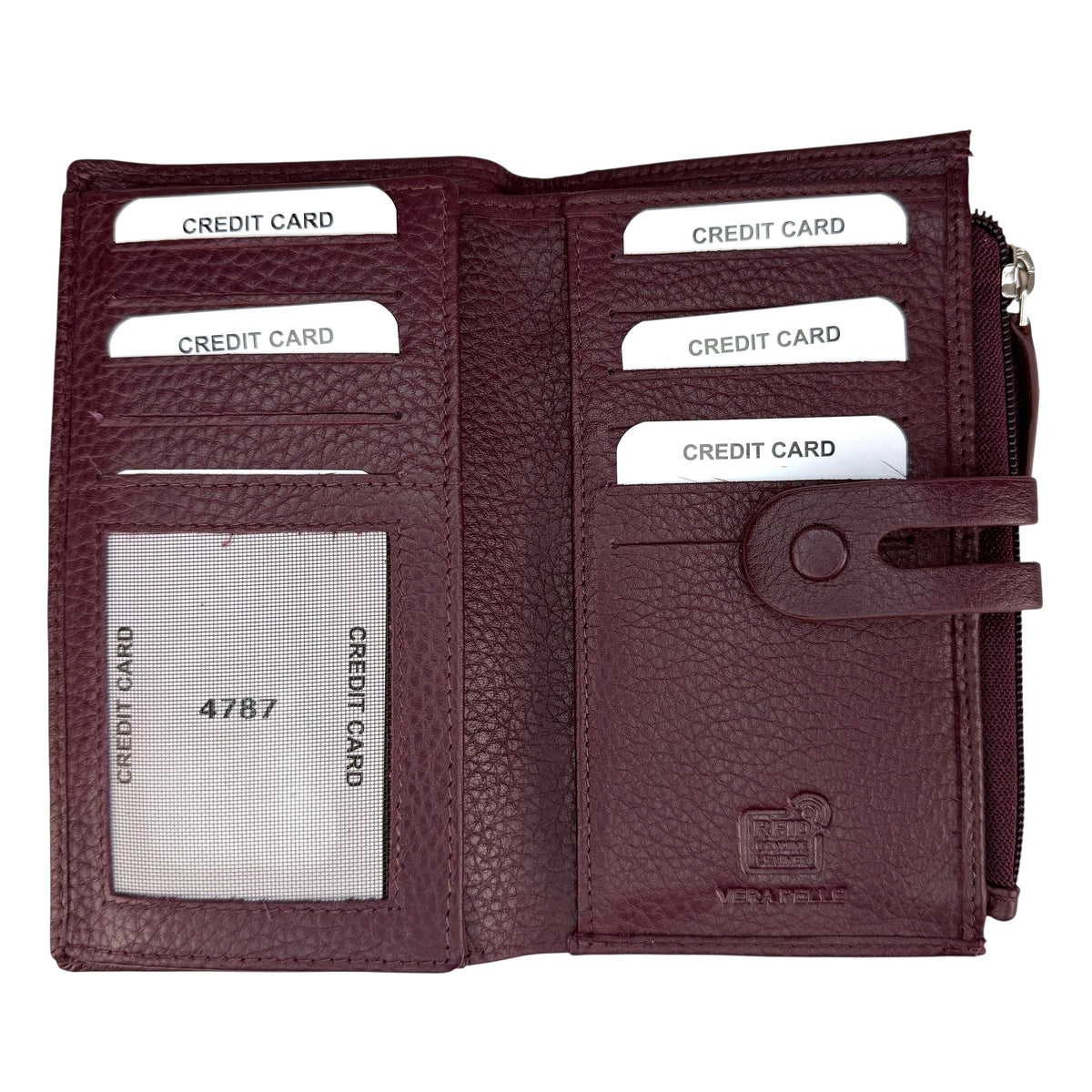 "Flat" Portafoglio in pelle grande donna RFID - immagine 3